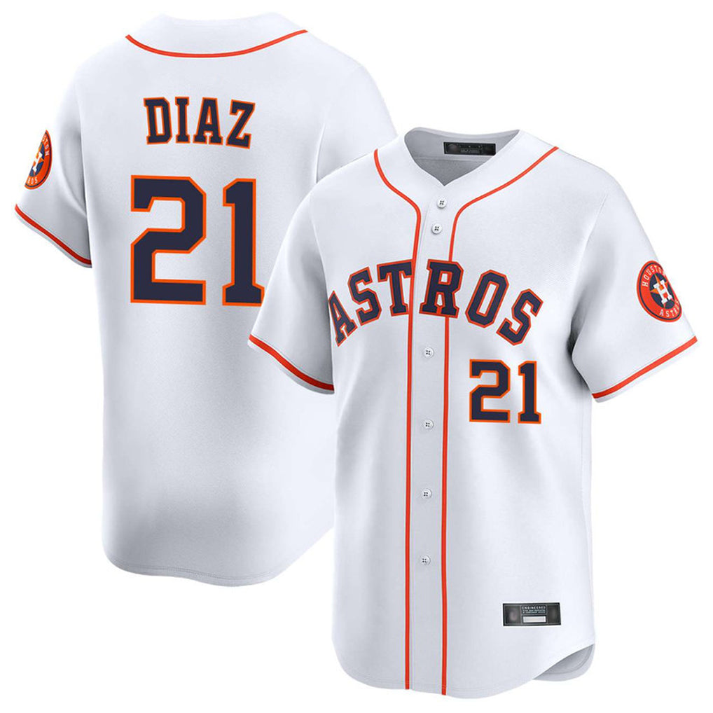 Vanessashop H.Astros #21 Yainer Diaz Player White Home Limited Stitched Jerseys