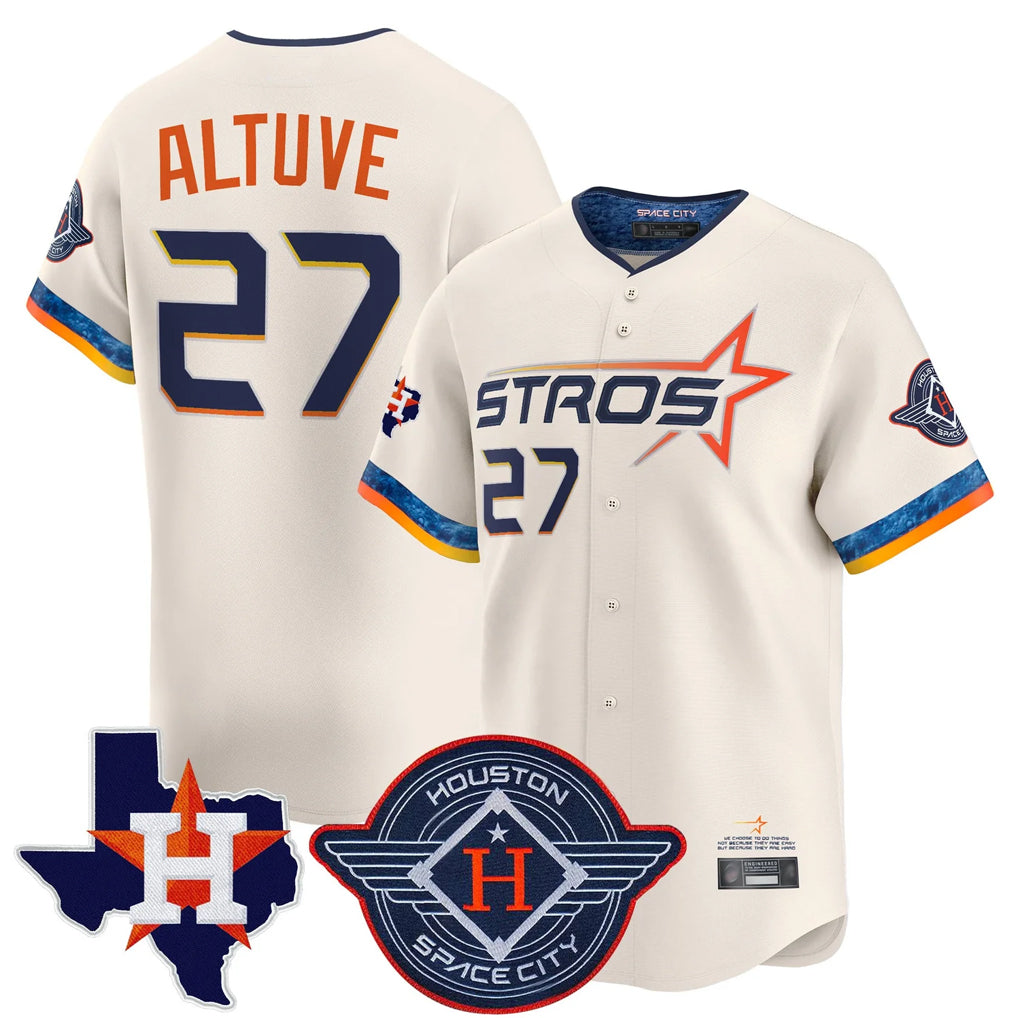 Vanessashop H.Astros #27 Jose Altuve Player Cream City Connect Texas Patch Vapor Premier Limited Home Stitched Jerseys