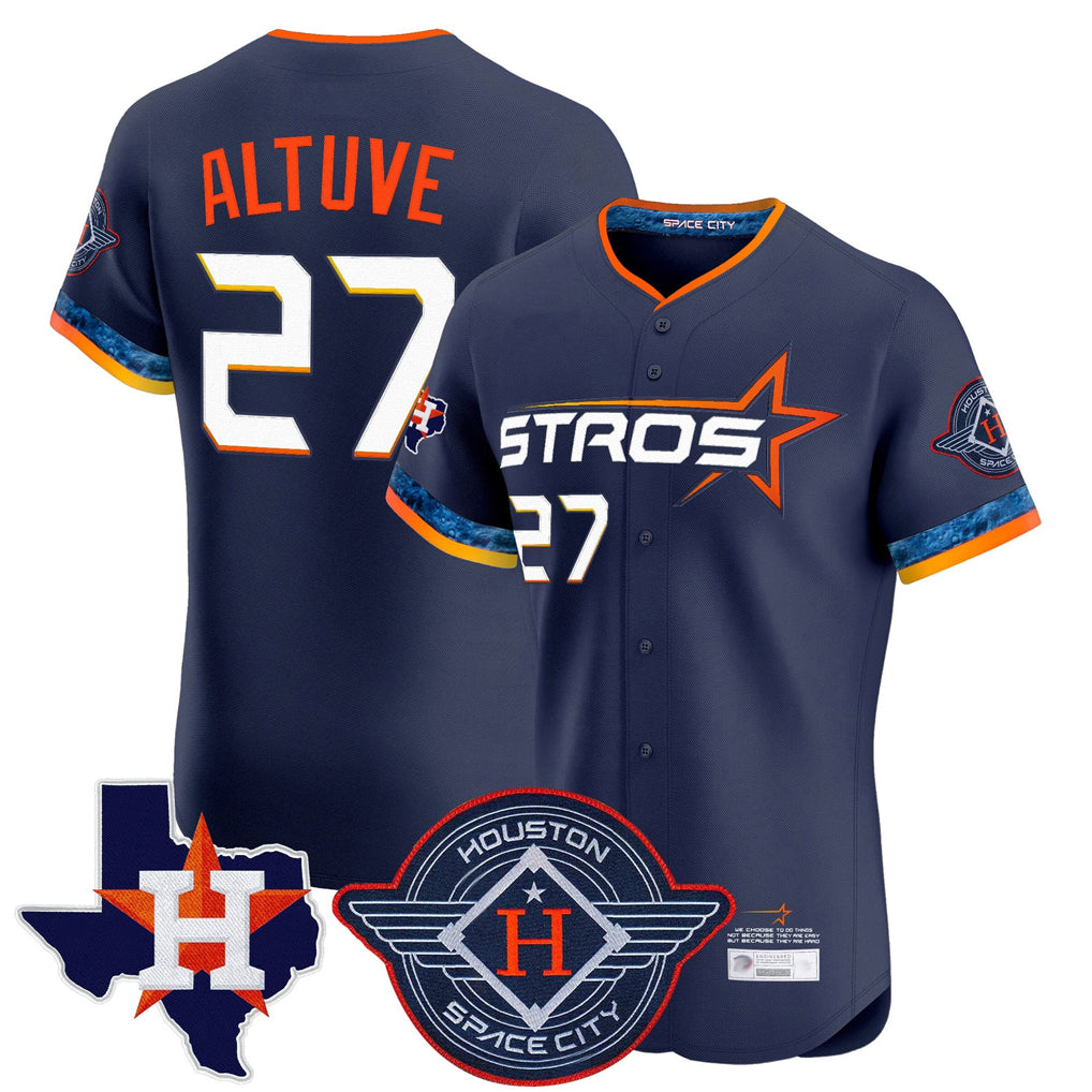 Vanessashop H.Astros #27 Jose Altuve Player Navy City Connect Texas Patch Vapor Premier Limited Elite Home Stitched Jerseys