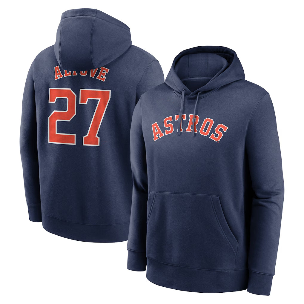 Vanessashop H.Astros #27 Jose Altuve Player Navy Club Fleece Pullover Hoodie Stitched Jerseys