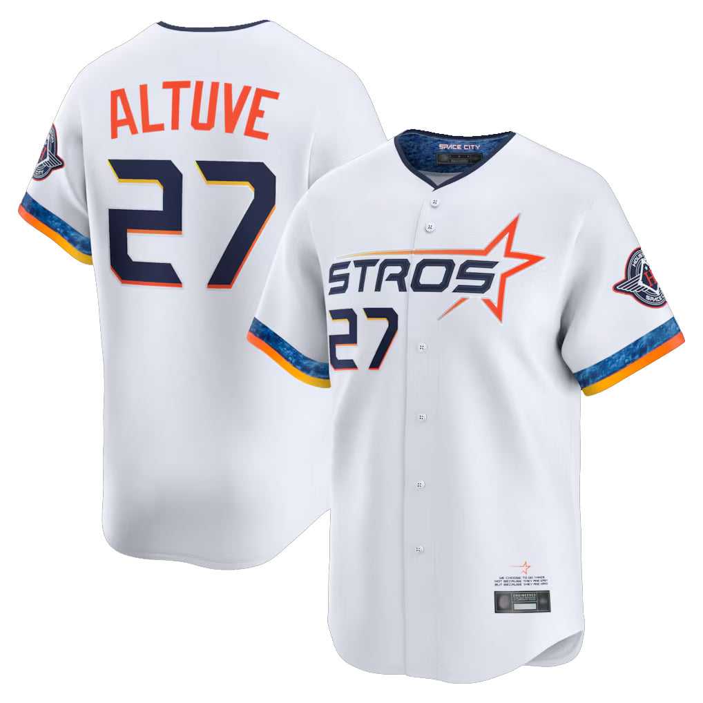 Vanessashop H.Astros #27 Jose Altuve Player White City Connect Limited Home Stitched Jerseys