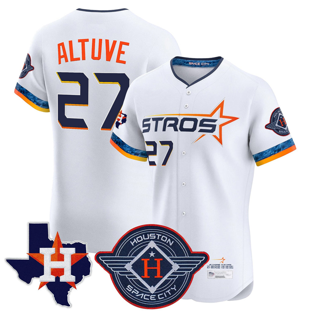 Vanessashop H.Astros #27 Jose Altuve Player White City Connect Texas Patch Vapor Premier Limited Elite Home Stitched Jerseys