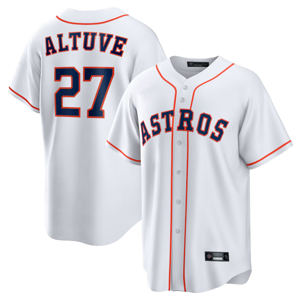 Vanessashop H.Astros #27 Jose Altuve Player White Home Game Stitched Jerseys