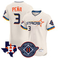 Vanessashop H.Astros #3 Jeremy Pe?a Player Cream City Connect Texas Patch Vapor Premier Limited Elite Home Stitched Jerseys