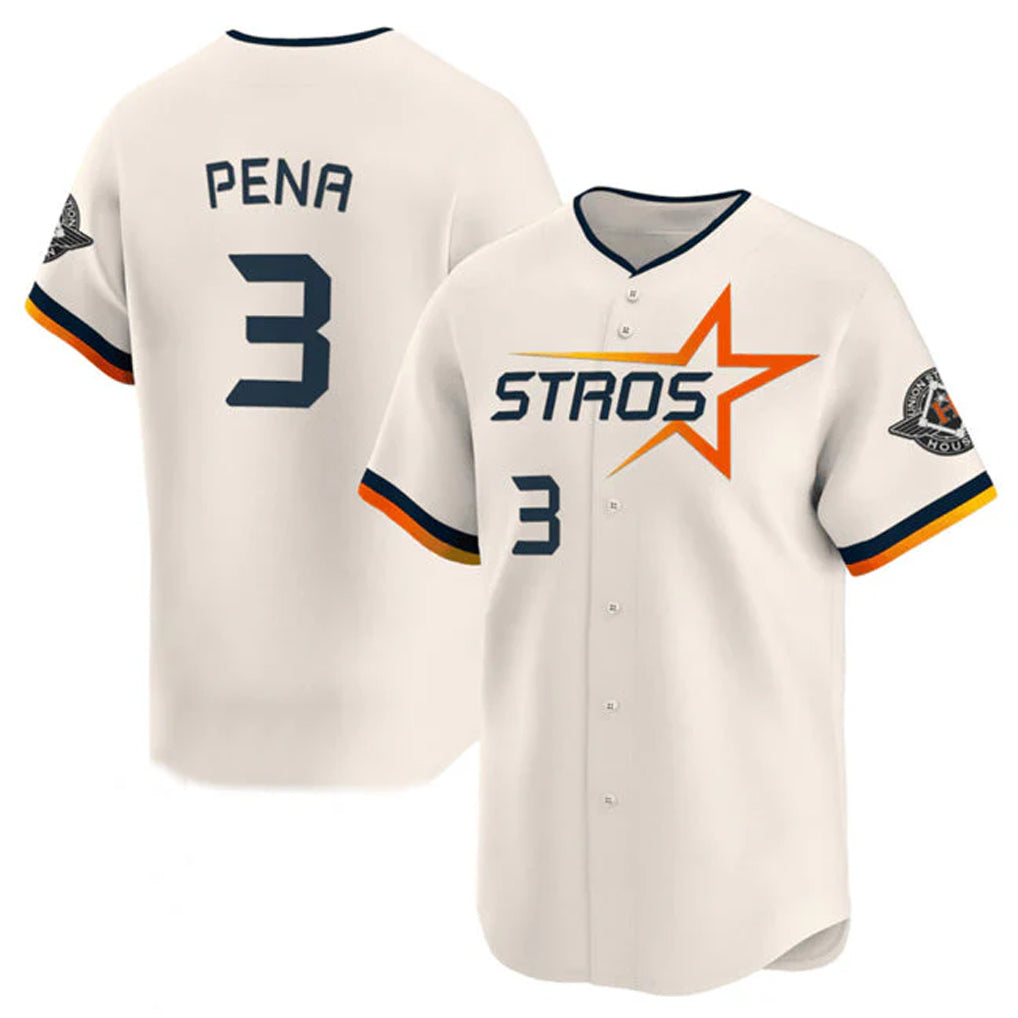 Vanessashop H.Astros #3 Jeremy Pe?a Player Cream Limited Home Stitched Jerseys