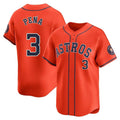 Vanessashop H.Astros #3 Jeremy Pe?a Player Orange Home Limited Stitched Jerseys