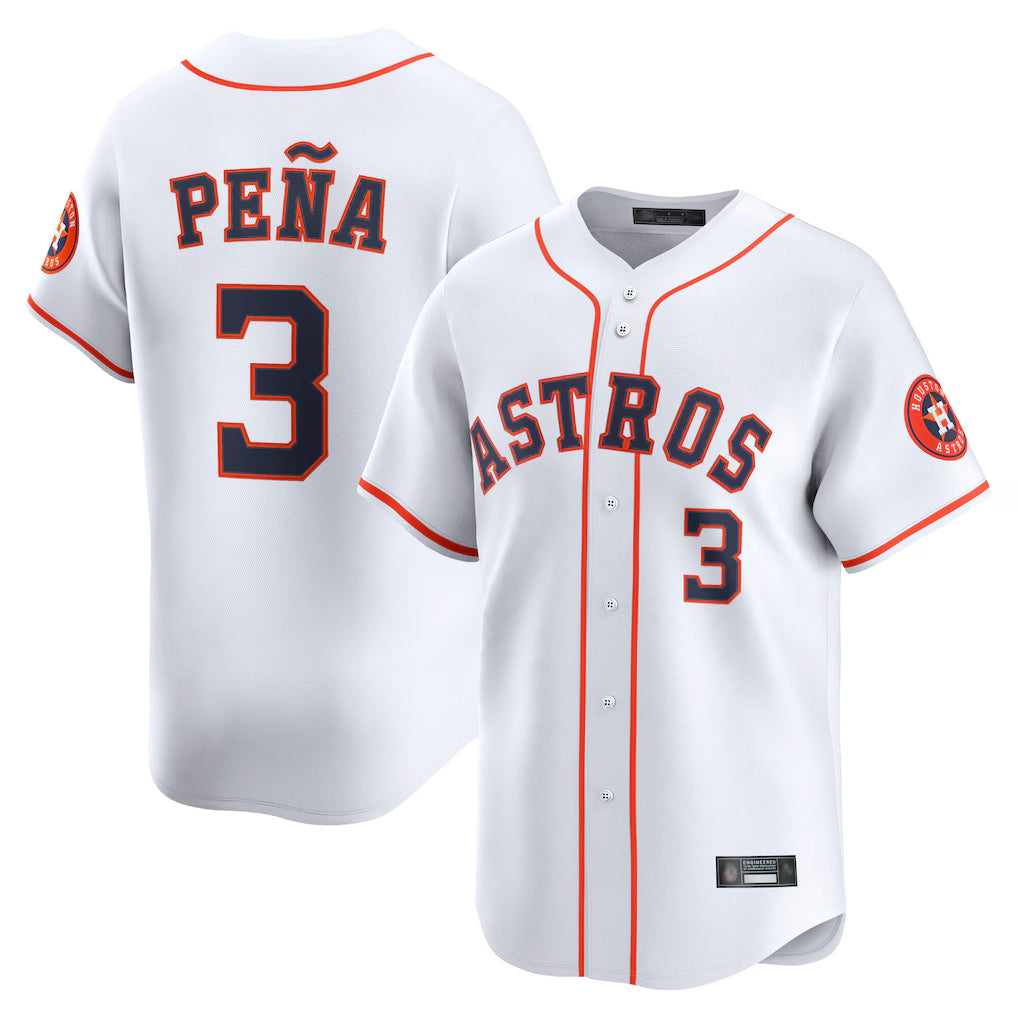 Vanessashop H.Astros #3 Jeremy Pe?a Player White Home Limited Stitched Jerseys