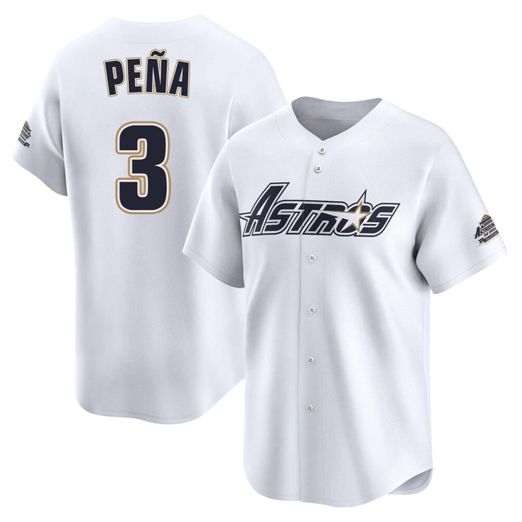 Vanessashop H.Astros #3 Jeremy Pe?a Player White Throwback Cooperstown Collection Limited Stitched Jerseys