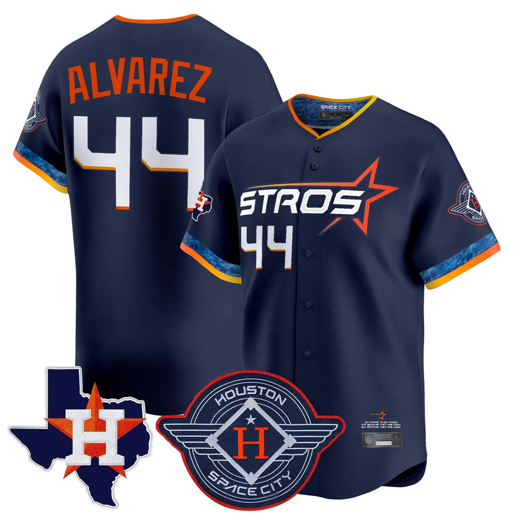 Vanessashop H.Astros #44 Yordan Alvarez Player Navy City Connect Texas Patch Vapor Premier Limited Home Stitched Jerseys