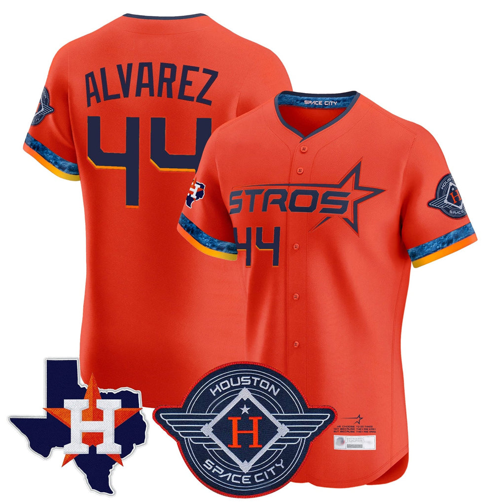 Vanessashop H.Astros #44 Yordan Alvarez Player Orange City Connect Texas Patch Vapor Premier Limited Elite Home Stitched Jerseys