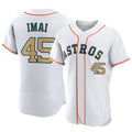 Vanessashop H.Astros #45 Tatsuya Imai Player Gold Collection Limited Elite Home Stitched Jerseys
