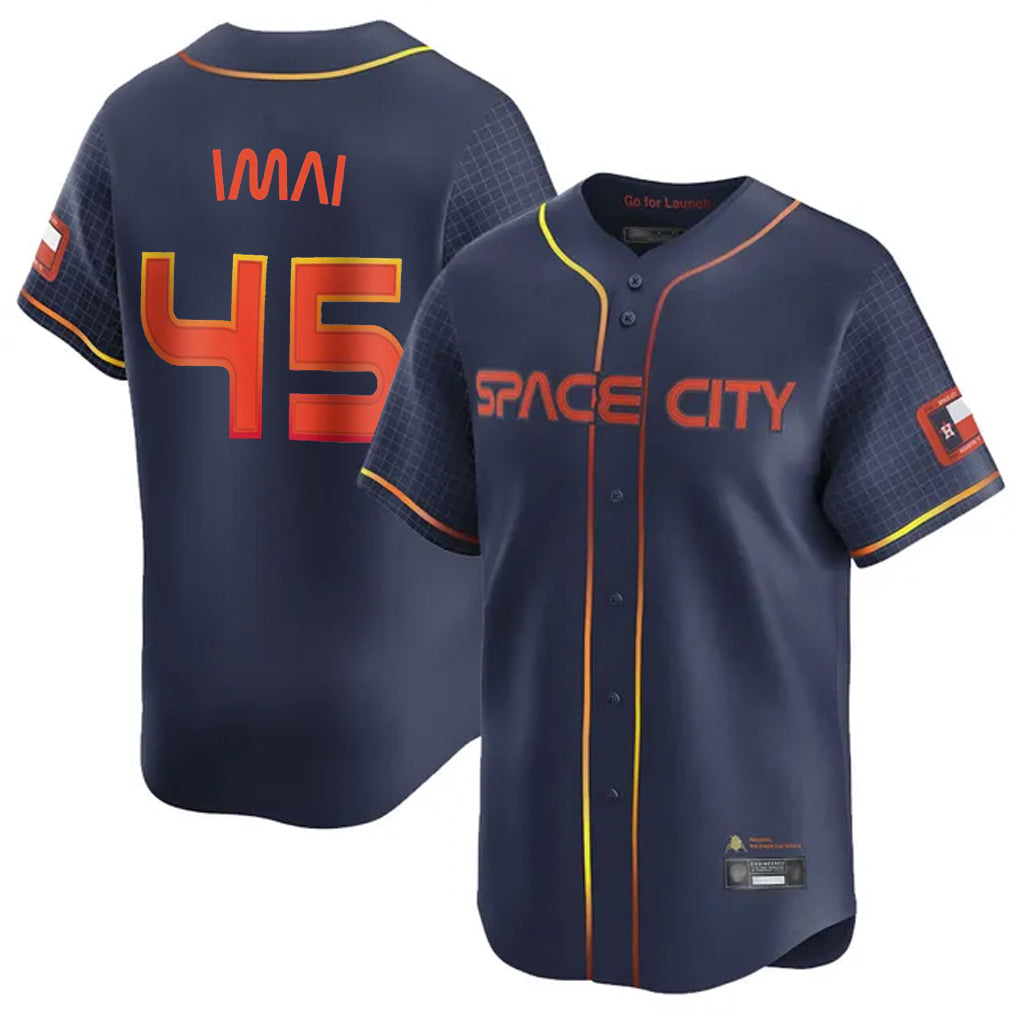 Vanessashop H.Astros #45 Tatsuya Imai Player Navy City Connect Home Limited Stitched Jerseys