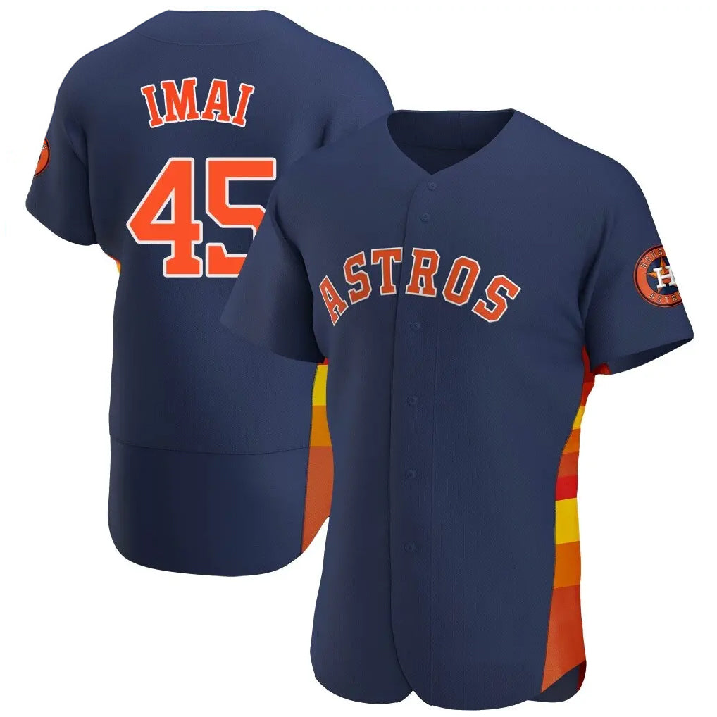 Vanessashop H.Astros #45 Tatsuya Imai Player Navy Home Limited Elite Stitched Jerseys