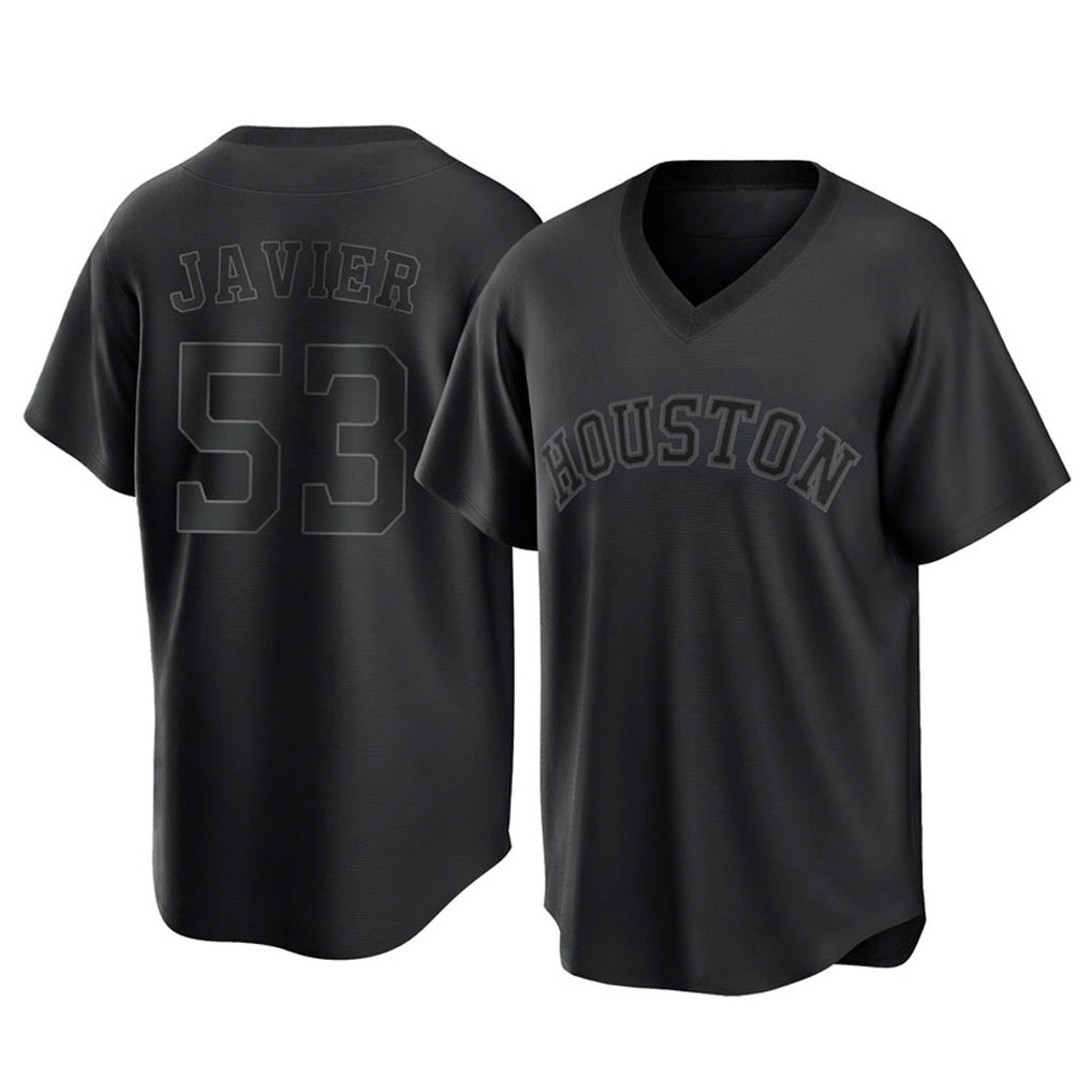 Vanessashop H.Astros #53 Cristian Javier Player Black Fashion T-shirt Home Game Stitched Jerseys