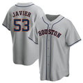 Vanessashop H.Astros #53 Cristian Javier Player Gray Home Game Stitched Jerseys