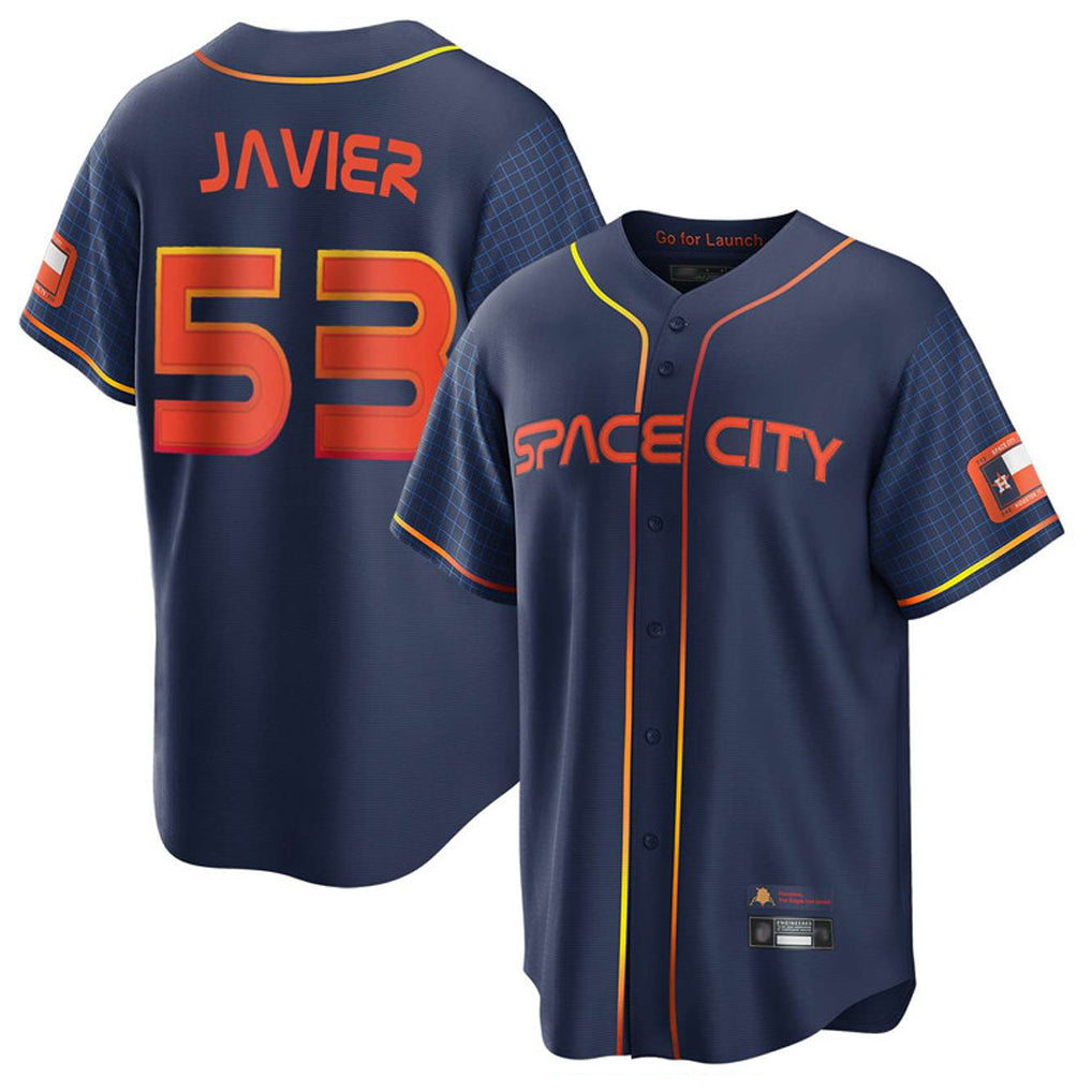 Vanessashop H.Astros #53 Cristian Javier Player Navy City Connect Home Game Stitched Jerseys