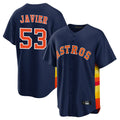 Vanessashop H.Astros #53 Cristian Javier Player Navy Home Game Stitched Jerseys