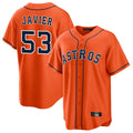 Vanessashop H.Astros #53 Cristian Javier Player Orange Home Game Stitched Jerseys