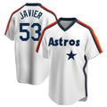 Vanessashop H.Astros #53 Cristian Javier Player White Cooperstown Collection T-shirt Stitched Jerseys