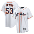 Vanessashop H.Astros #53 Cristian Javier Player White Home Game Stitched Jerseys