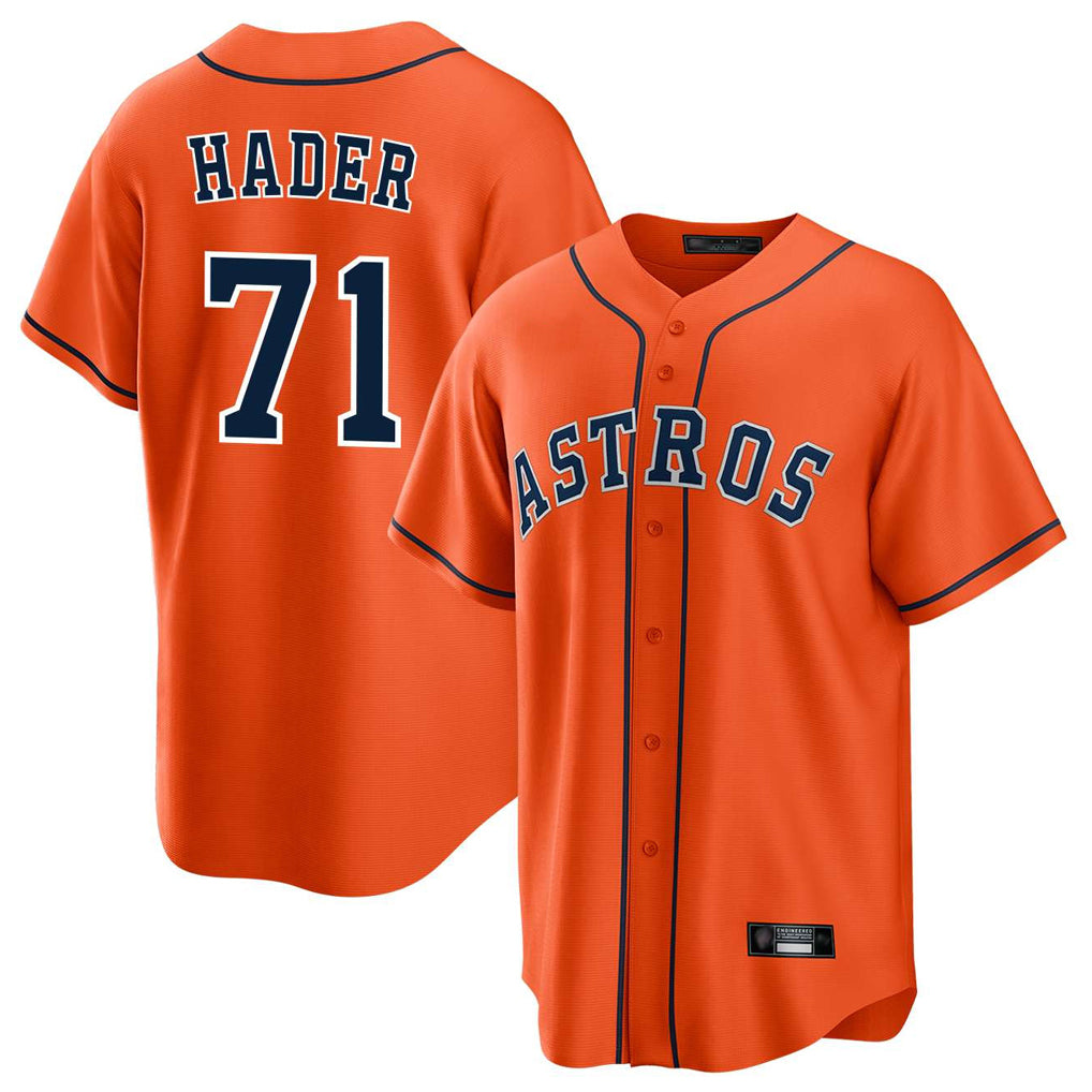 Vanessashop H.Astros #71 Josh Hader Player Orange Home Game Stitched Jerseys