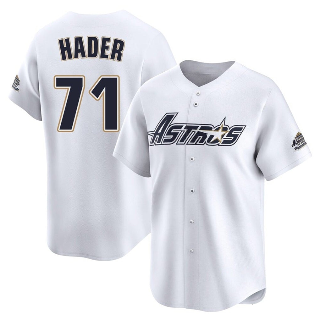 Vanessashop H.Astros #71 Josh Hader Player White Throwback Cooperstown Collection Limited Stitched Jerseys