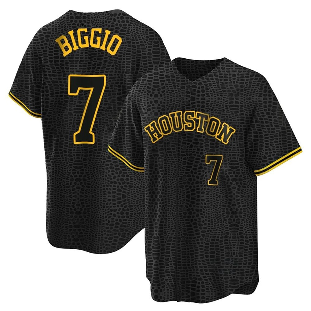 Vanessashop H.Astros #7 Craig Biggio Player Snake Skin City Home Game Stitched Jerseys