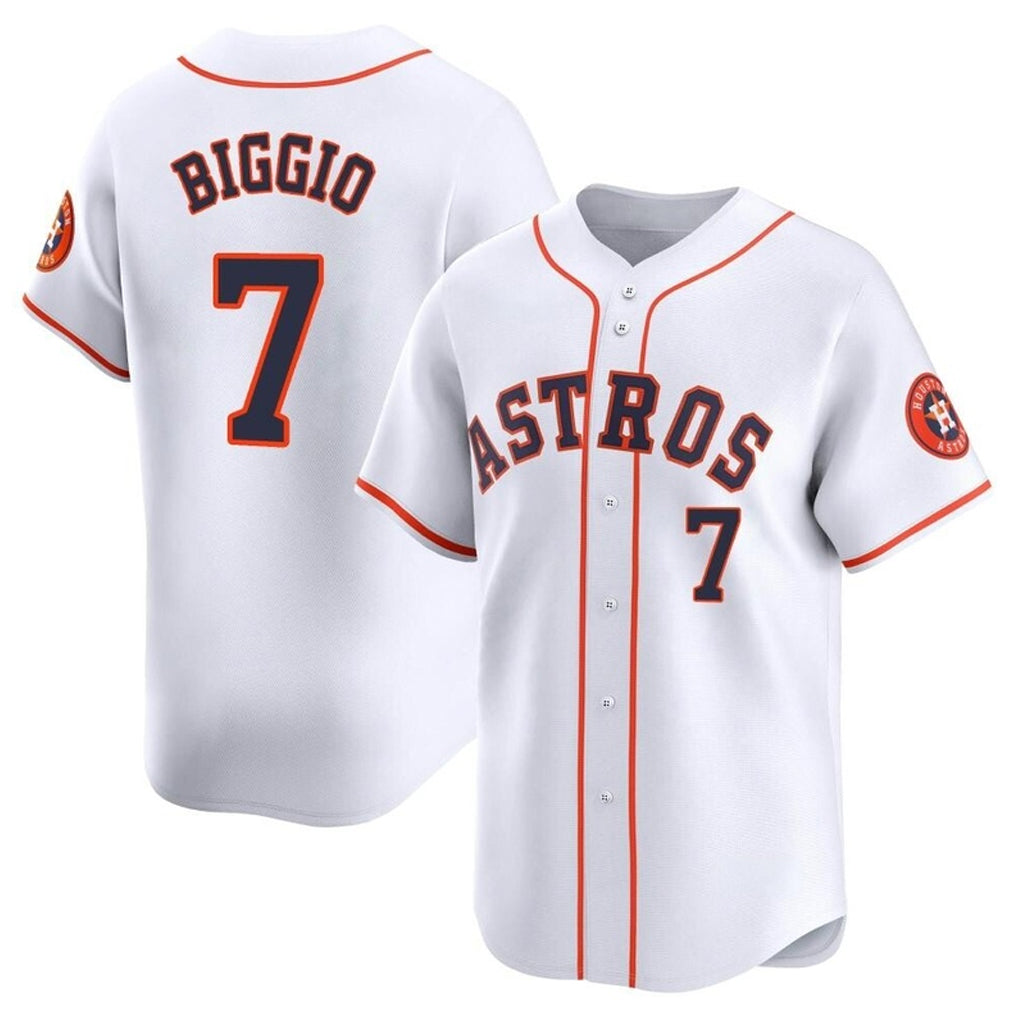 Vanessashop H.Astros #7 Craig Biggio Player White Home Limited Stitched Jerseys