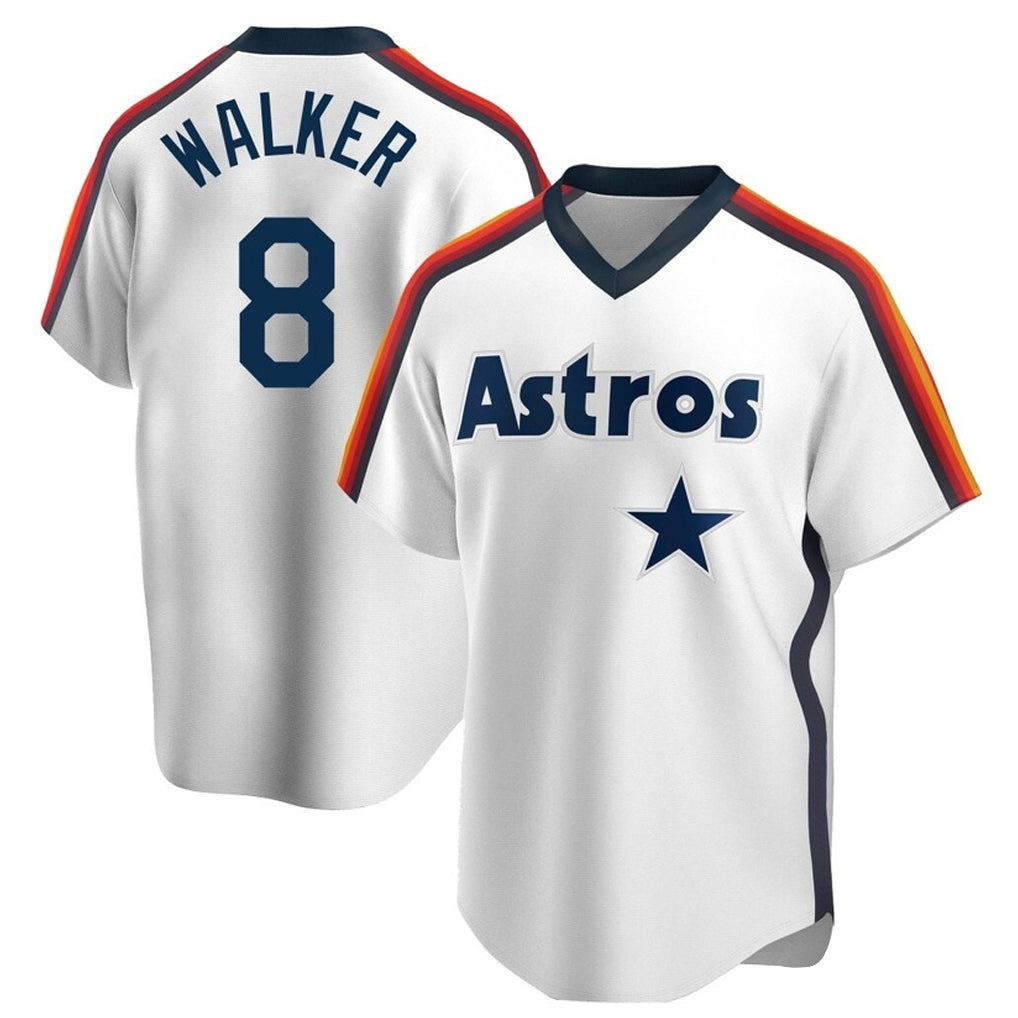 Vanessashop H.Astros #8 Christian Walker Player White Cooperstown Collection T-shirt Stitched Jerseys