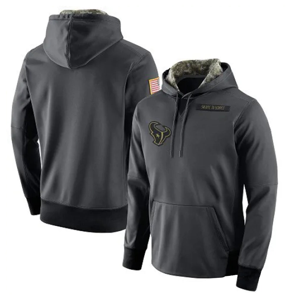 Vanessashop H.Texans Anthracite Salute to Service Performance Hoodie Blank Player Stitched Jerseys