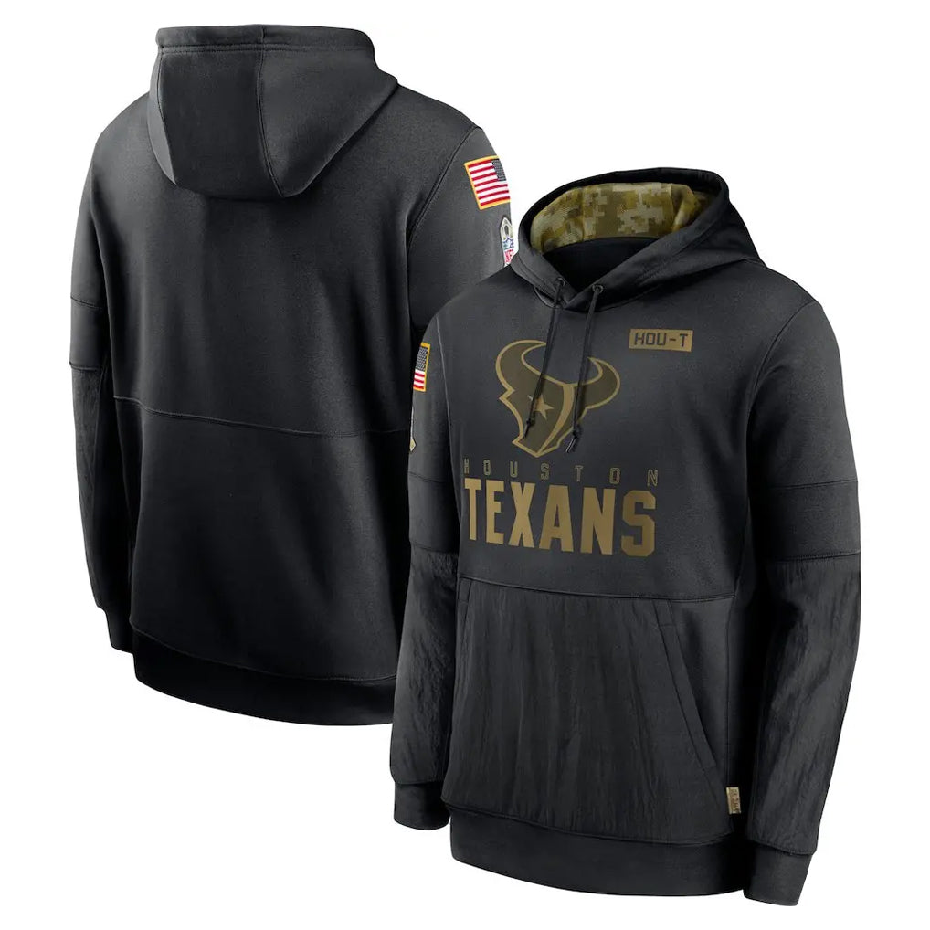 Vanessashop H.Texans Black Salute to Service Hoodies Limited Game Blank Player Stitched Jerseys