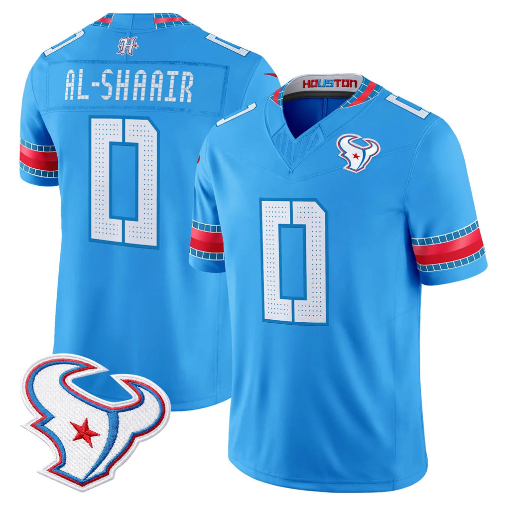 Vanessashop H.Texans #0 Azeez Al-Shaair Player Blue 2026 Rivalries Vapor Limited Home Game Stitched jerseys
