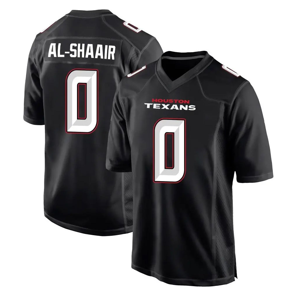 Vanessashop H.Texans #0 Azeez Al-Shaair Player Carbon Black Fashion Home Game Stitched Jerseys