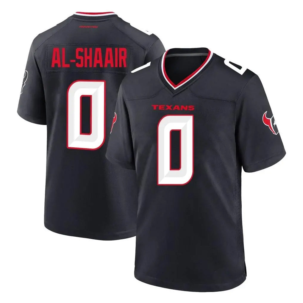 Vanessashop H.Texans #0 Azeez Al-Shaair Player Navy Team Home Game Stitched Jerseys