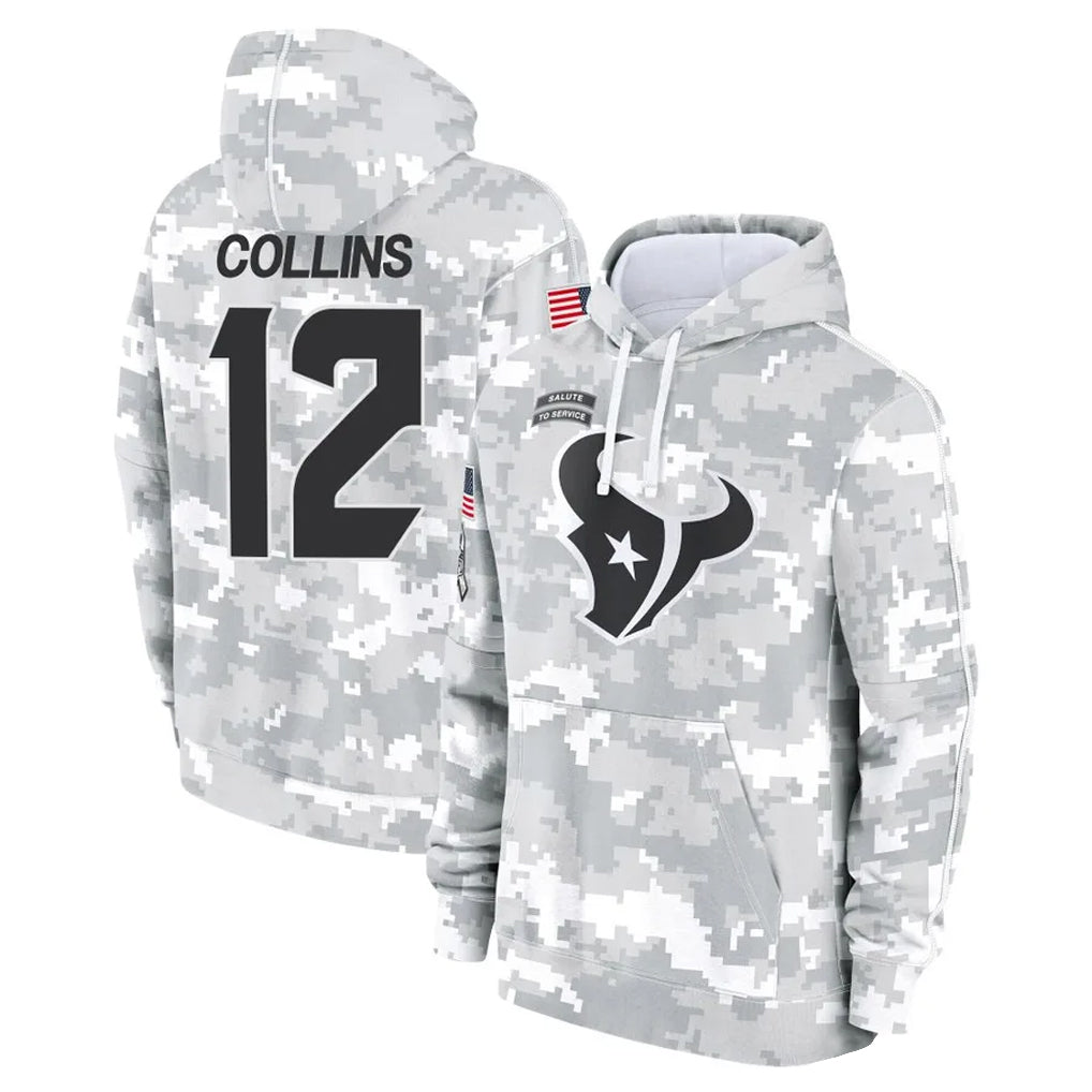 Vanessashop H.Texans #12 Nico Collins Player Arctic Camo Salute to Service Hoodies Limited Game Stitched Jerseys