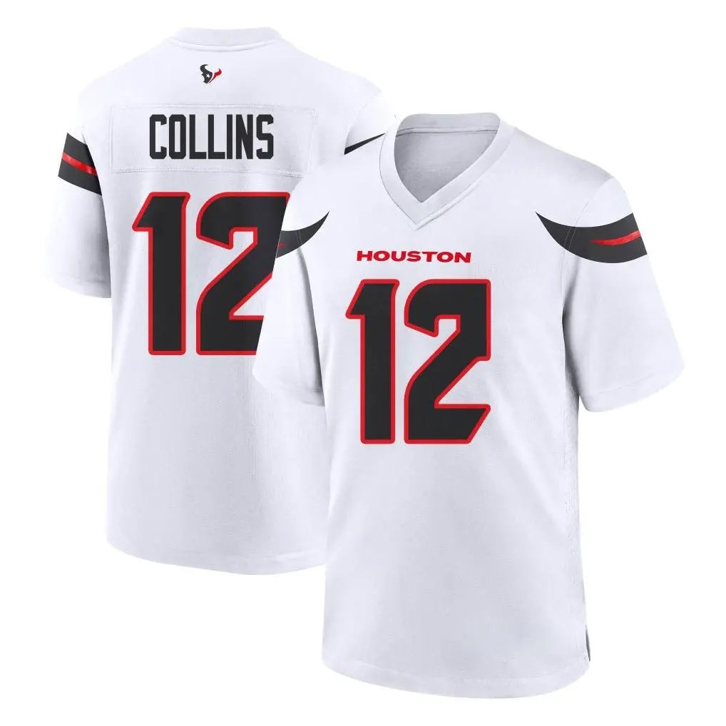 Vanessashop H.Texans #12 Nico Collins Player White Home Game Stitched Jerseys