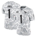 Vanessashop H.Texans #1 Tank Dell Player Arctic Camo Salute To Service Limited Game Stitched Jerseys