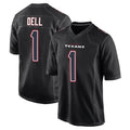 Vanessashop H.Texans #1 Tank Dell Player Black Fashion Home Game Stitched Jerseys