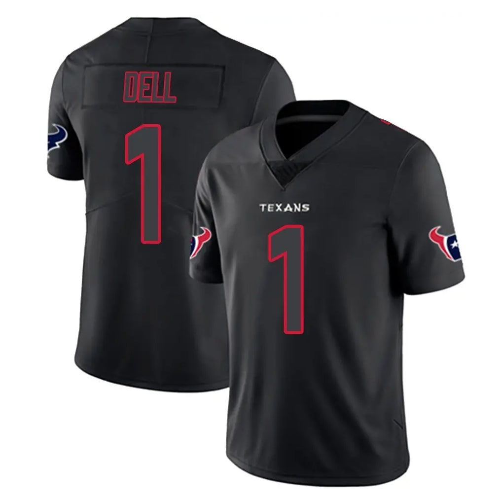 Vanessashop H.Texans #1 Tank Dell Player Black Impact Limited Game Stitched Jerseys