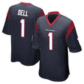 Vanessashop H.Texans #1 Tank Dell Player Navy Home Game Stitched Jerseys