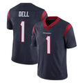 Vanessashop H.Texans #1 Tank Dell Player Navy Limited Vapor Untouchable Home Game Stitched Jerseys