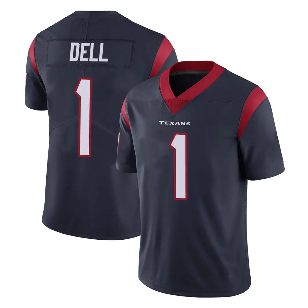 Vanessashop H.Texans #1 Tank Dell Player Navy Limited Vapor Untouchable Home Game Stitched Jerseys