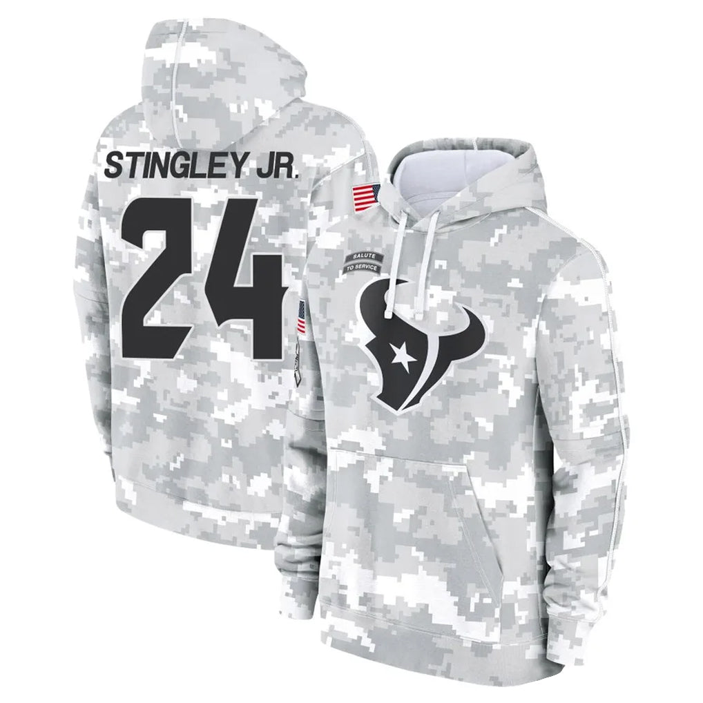 Vanessashop H.Texans #24 Derek Stingley Jr. Player Arctic Camo Salute to Service Hoodies Limited Game Stitched Jerseys