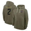 Vanessashop H.Texans #2 Calen Bullock Player Olive Salute to Service Pullover Hoodies Limited Stitched Jerseys
