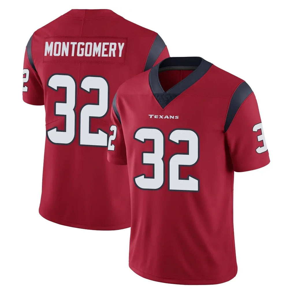 Vanessashop H.Texans #32 David Montgomery Player Red Limited Vapor Untouchable Home Game Stitched Jerseys