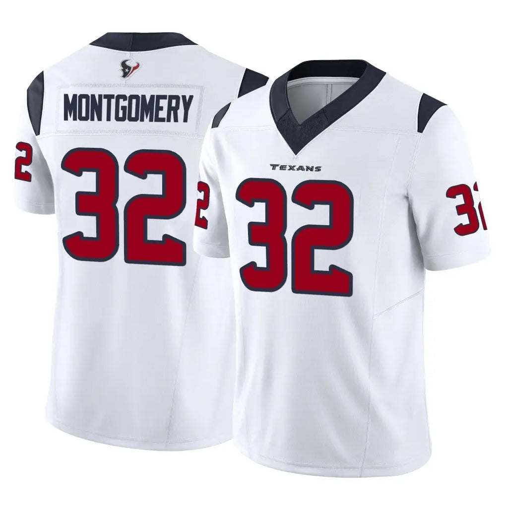 Vanessashop H.Texans #32 David Montgomery Player White Limited Vapor F.U.S.E. Home Game Stitched Jerseys
