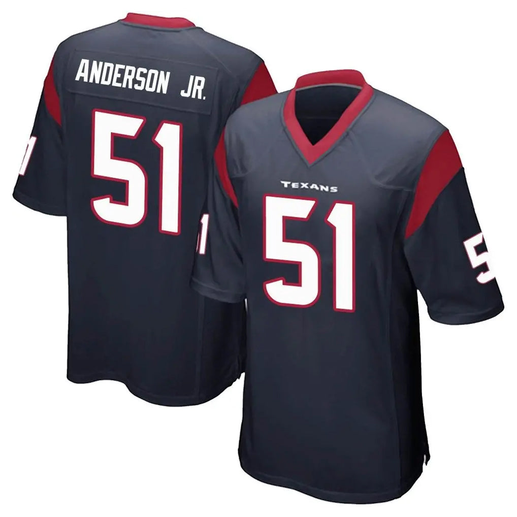 Vanessashop H.Texans #51 Will Anderson Jr. Player Navy Home Game Stitched Jerseys