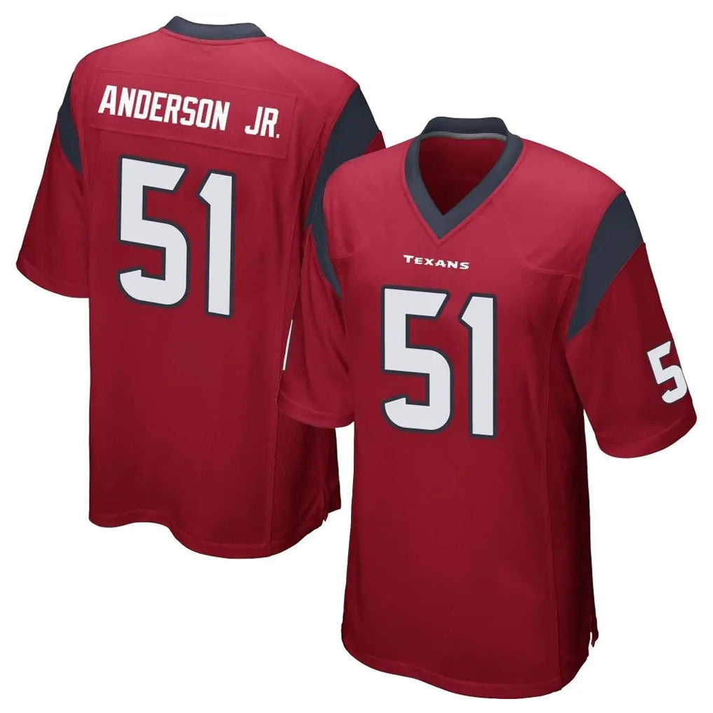Vanessashop H.Texans #51 Will Anderson Jr. Player Red Home Game Stitched Jerseys