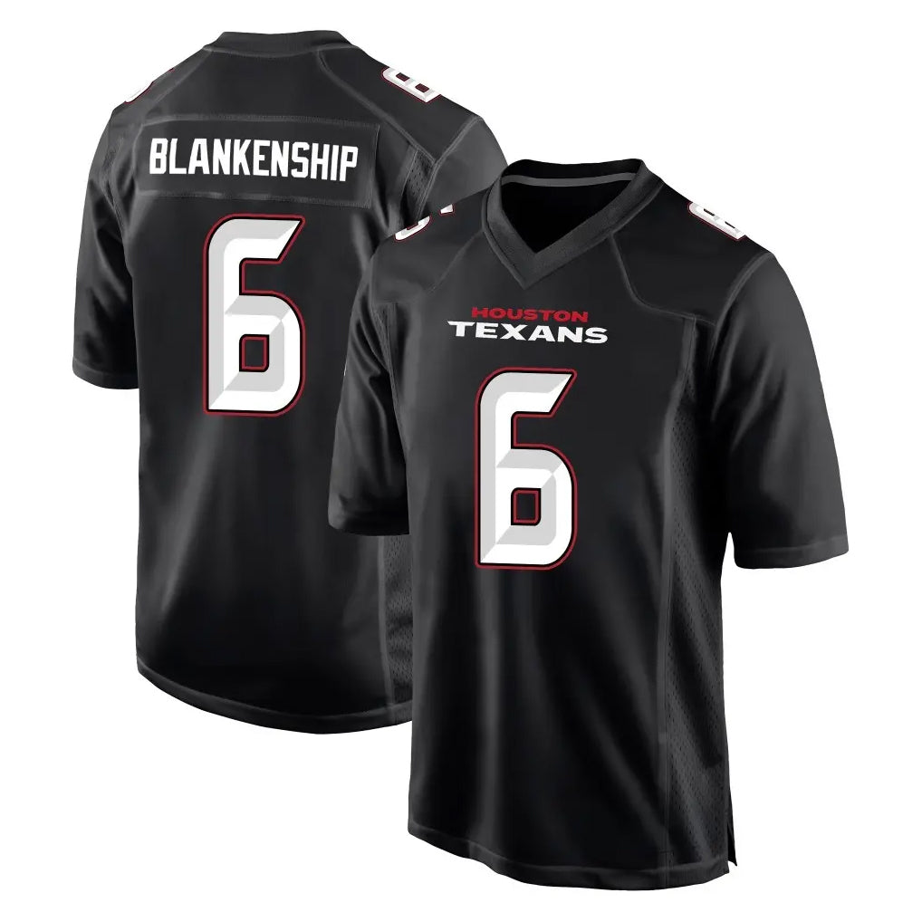 Vanessashop H.Texans #6 Reed Blankenship Player Carbon Black Fashion Home Game Stitched Jerseys