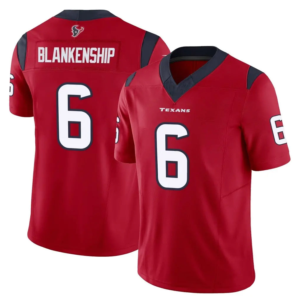 Vanessashop H.Texans #6 Reed Blankenship Player Red Limited Vapor F.U.S.E. Home Game Stitched Jerseys